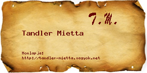 Tandler Mietta névjegykártya